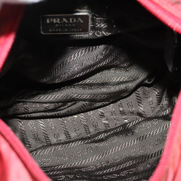 PRADA Shoulder Bag Nylon Red Silver Auth ki5884
