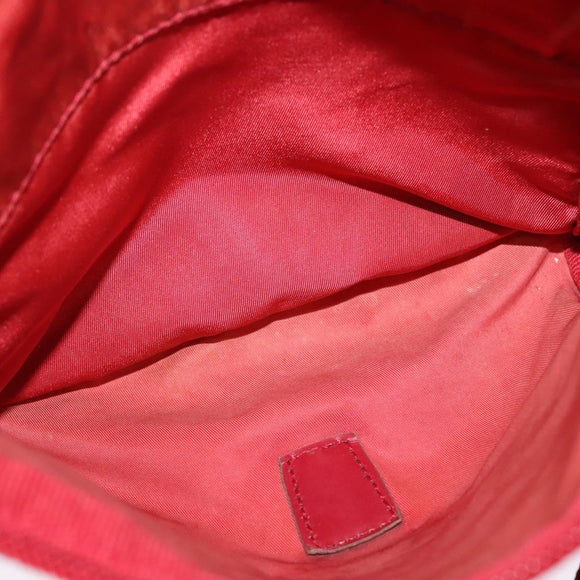 PRADA Shoulder Bag Nylon Red Silver Auth ki5884