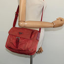 PRADA Shoulder Bag Nylon Red Silver Auth ki5884-23