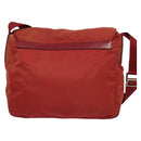 PRADA Shoulder Bag Nylon Red Silver Auth ki5884-2