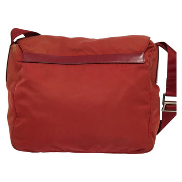 PRADA Shoulder Bag Nylon Red Silver Auth ki5884 - 0