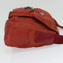 PRADA Shoulder Bag Nylon Red Silver Auth ki5884-4