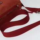 PRADA Shoulder Bag Nylon Red Silver Auth ki5884-7