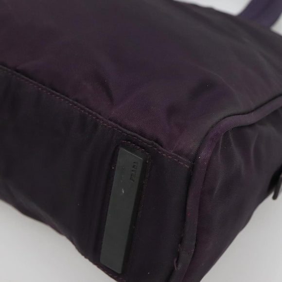PRADA Hand Bag Nylon Purple Silver Auth ki5886