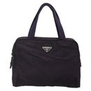 PRADA Hand Bag Nylon Purple Silver Auth ki5886-13