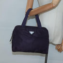 PRADA Hand Bag Nylon Purple Silver Auth ki5886-22