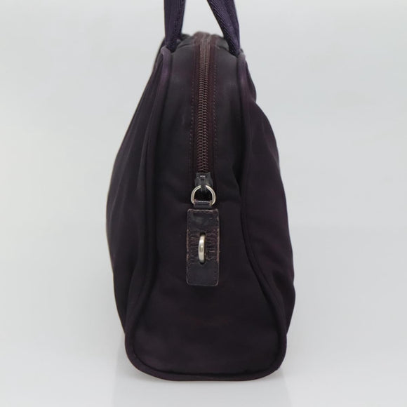 PRADA Hand Bag Nylon Purple Silver Auth ki5886