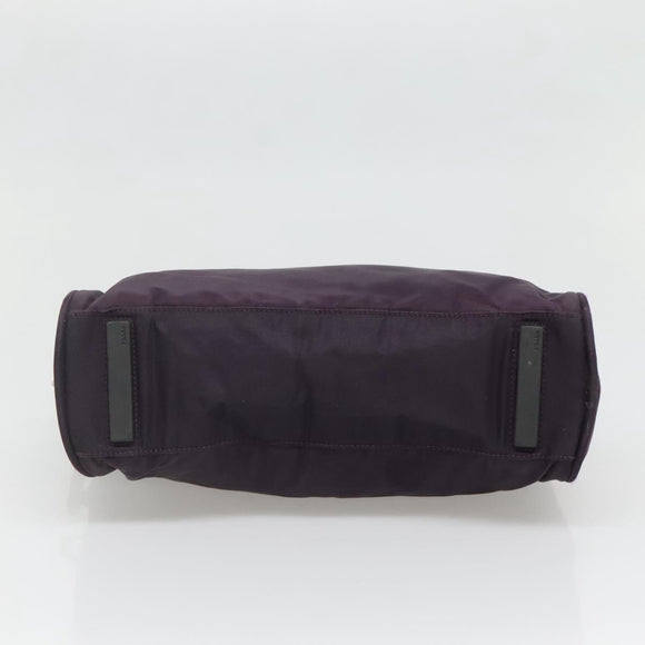 PRADA Hand Bag Nylon Purple Silver Auth ki5886