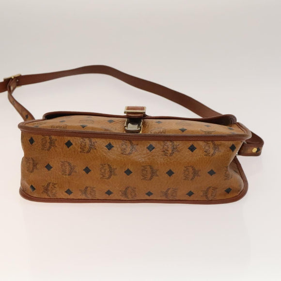 MCM Logogram Vicetos Hand Bag PVC Leather 2way Brown Gold Auth ki5887