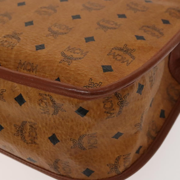 MCM Logogram Vicetos Hand Bag PVC Leather 2way Brown Gold Auth ki5887