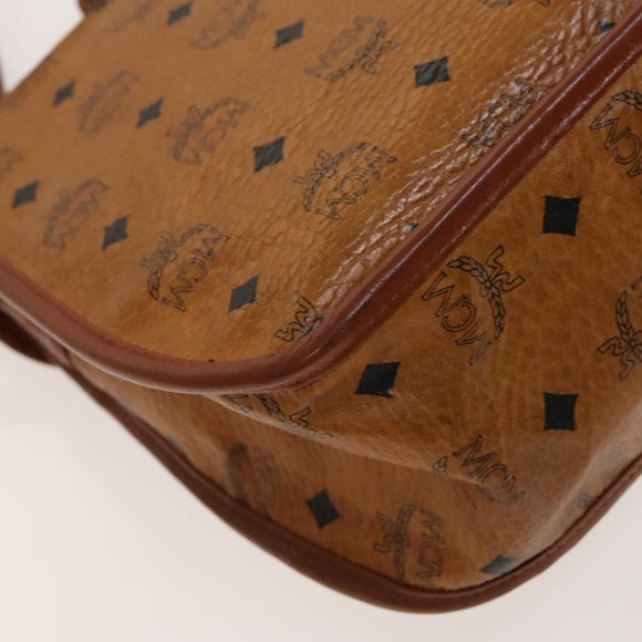 MCM Logogram Vicetos Hand Bag PVC Leather 2way Brown Gold Auth ki5887