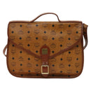 MCM Logogram Vicetos Hand Bag PVC Leather 2way Brown Gold Auth ki5887-2