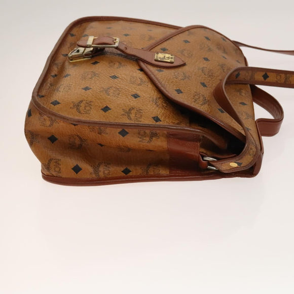 MCM Logogram Vicetos Hand Bag PVC Leather 2way Brown Gold Auth ki5887