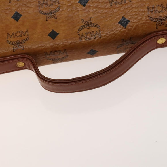 MCM Logogram Vicetos Hand Bag PVC Leather 2way Brown Gold Auth ki5887