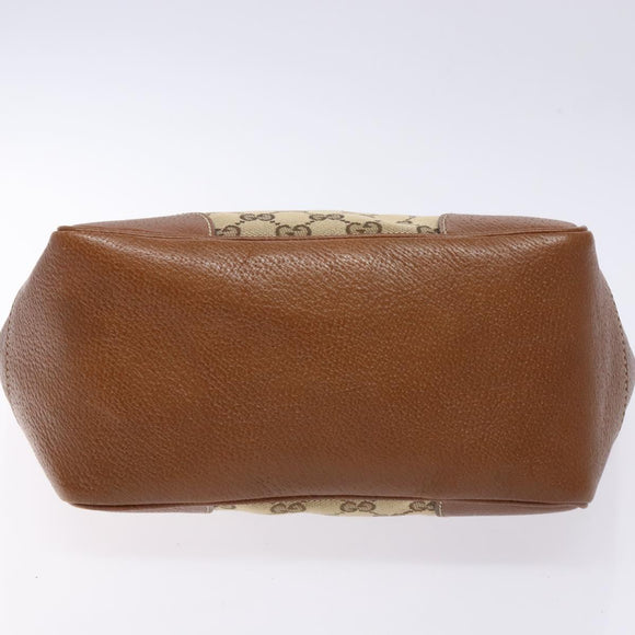 GUCCI GG Canvas Hand Bag Beige Gold 353119 Auth ki5893