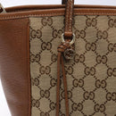 GUCCI GG Canvas Hand Bag Beige Gold 353119 Auth ki5893-17