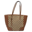 GUCCI GG Canvas Hand Bag Beige Gold 353119 Auth ki5893-13