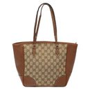 GUCCI GG Canvas Hand Bag Beige Gold 353119 Auth ki5893-2