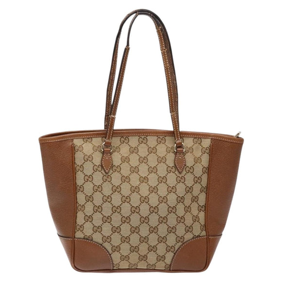 GUCCI GG Canvas Hand Bag Beige Gold 353119 Auth ki5893