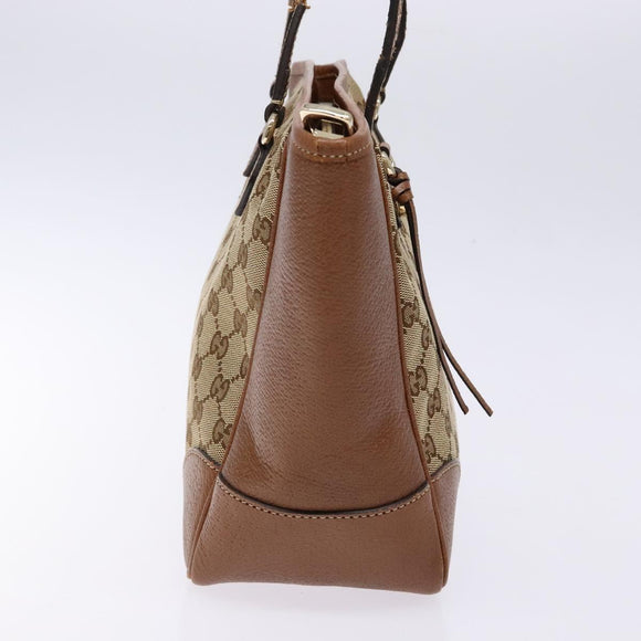 GUCCI GG Canvas Hand Bag Beige Gold 353119 Auth ki5893