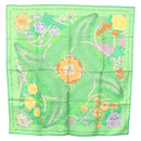 HERMES Carre 90 Scarf ""Fleurs de L'Opera"" Silk Green Auth ki5895-1
