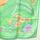 HERMES Carre 90 Scarf ""Fleurs de L'Opera"" Silk Green Auth ki5895-10