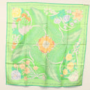 HERMES Carre 90 Scarf ""Fleurs de L'Opera"" Silk Green Auth ki5895-15