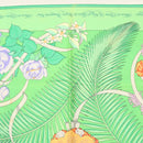 HERMES Carre 90 Scarf ""Fleurs de L'Opera"" Silk Green Auth ki5895-3