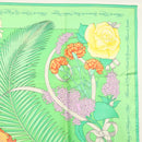 HERMES Carre 90 Scarf ""Fleurs de L'Opera"" Silk Green Auth ki5895-4