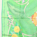 HERMES Carre 90 Scarf ""Fleurs de L'Opera"" Silk Green Auth ki5895-5