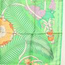 HERMES Carre 90 Scarf ""Fleurs de L'Opera"" Silk Green Auth ki5895-7