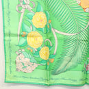 HERMES Carre 90 Scarf ""Fleurs de L'Opera"" Silk Green Auth ki5895-8