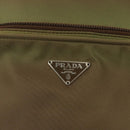 PRADA Shoulder Bag Nylon Khaki Silver Auth ki5896-14