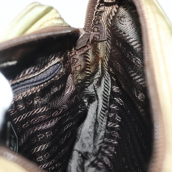 PRADA Shoulder Bag Nylon Khaki Silver Auth ki5896