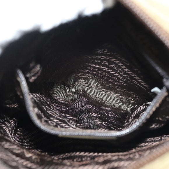 PRADA Shoulder Bag Nylon Khaki Silver Auth ki5896