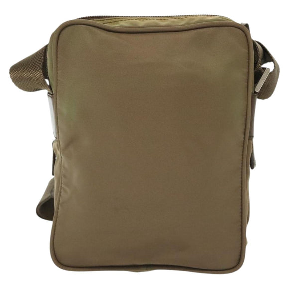 PRADA Shoulder Bag Nylon Khaki Silver Auth ki5896