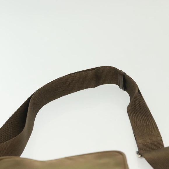 PRADA Shoulder Bag Nylon Khaki Silver Auth ki5896