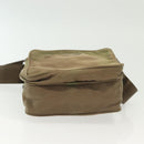 PRADA Shoulder Bag Nylon Khaki Silver Auth ki5896-9