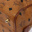MCM Logogram Vicetos Mini Boston Bag PVC Leather 2way Brown Gold Auth ki5897-16