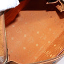 MCM Logogram Vicetos Mini Boston Bag PVC Leather 2way Brown Gold Auth ki5897-11