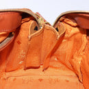 MCM Logogram Vicetos Mini Boston Bag PVC Leather 2way Brown Gold Auth ki5897-20