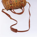 MCM Logogram Vicetos Mini Boston Bag PVC Leather 2way Brown Gold Auth ki5897-8