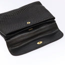 BALLY Matelasse Hand Bag Leather Black Gold Auth ki5898-16