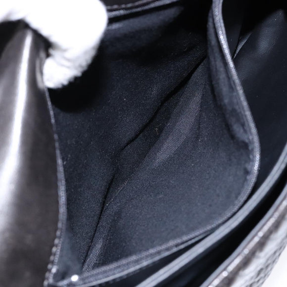 BALLY Matelasse Hand Bag Leather Black Gold Auth ki5898