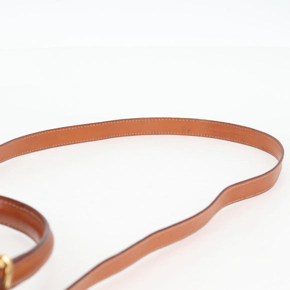 CELINE Macadam Canvas Hand Bag PVC Leather 2way Brown Gold Auth ki5899