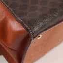 CELINE Macadam Canvas Hand Bag PVC Leather 2way Brown Gold Auth ki5899-19