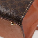 CELINE Macadam Canvas Hand Bag PVC Leather 2way Brown Gold Auth ki5899-20