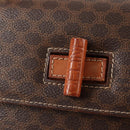 CELINE Macadam Canvas Hand Bag PVC Leather 2way Brown Gold Auth ki5899-21