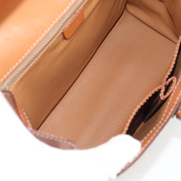 CELINE Macadam Canvas Hand Bag PVC Leather 2way Brown Gold Auth ki5899