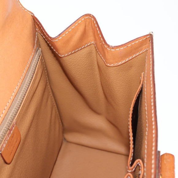 CELINE Macadam Canvas Hand Bag PVC Leather 2way Brown Gold Auth ki5899